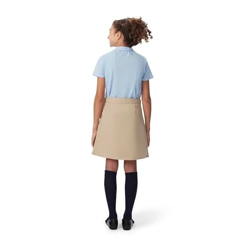 French Toast Girls' Adjustable Waist 2-Tab Scooter, Khaki, 14 | School Uniform Skirt with Built-in Shorts thumbnail 2
