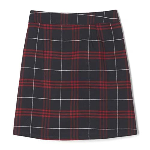 French Toast Girls' Adjustable Waist Plaid 2-Tab Scooter, Navy & Red Plaid, 10 | Built-in Shorts, Preppy Style, Above Knee thumbnail 4