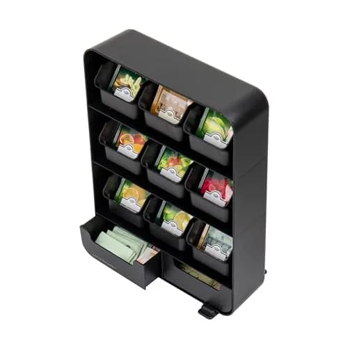 Mind Reader 11-Drawer Tea Bag Organizer Station | 26cm (10.25") Black Plastic Countertop Storage thumbnail 4