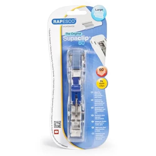 RAPESCO Supaclip 60 Kit Dispenser with 108 Stainless Steel Refill Clips | Binds up to 60 Sheets thumbnail 2