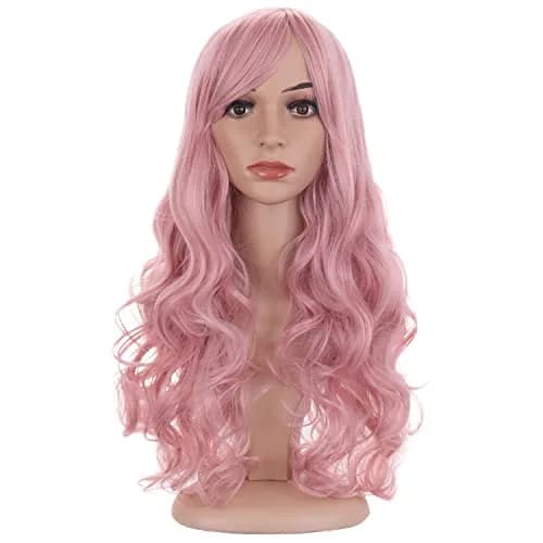 BERON Woman Pink Wig Long Wavy 24 Inch | Heat-Resistant Synthetic Hair for Women thumbnail 1
