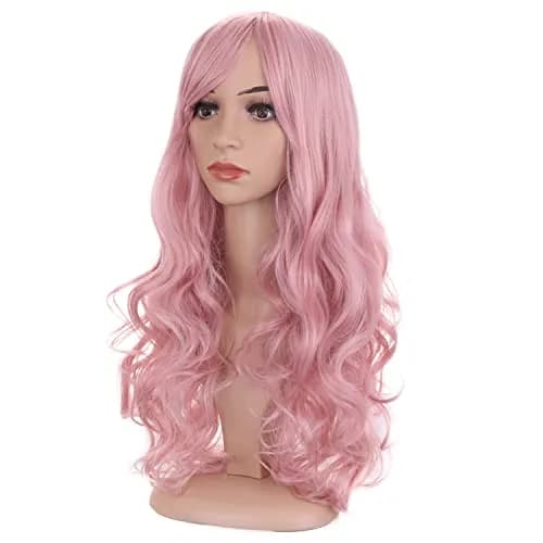 BERON Woman Pink Wig Long Wavy 24 Inch | Heat-Resistant Synthetic Hair for Women thumbnail 2