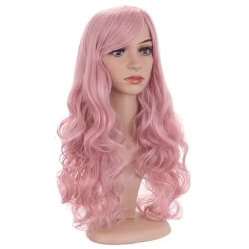 BERON Woman Pink Wig Long Wavy 24 Inch | Heat-Resistant Synthetic Hair for Women thumbnail 3
