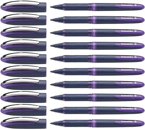 Schneider One Business Rollerball Pen, 0.6mm Fine Tip, Violet Ink, Box of 10 | Smooth Ink Flow, ISO 14145-2 Waterproof thumbnail 1