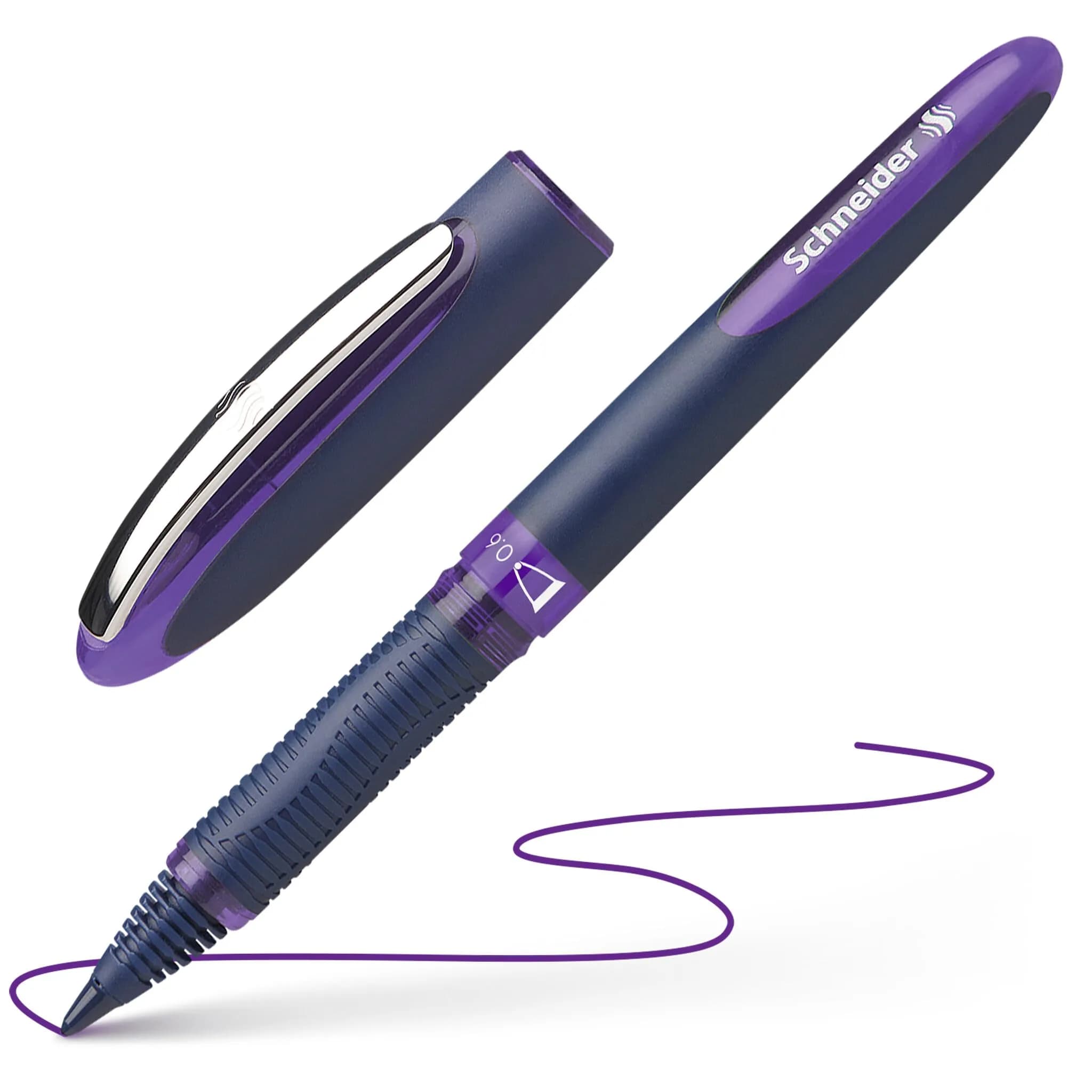 Schneider One Business Rollerball Pen, 0.6mm Fine Tip, Violet Ink, Box of 10 | Smooth Ink Flow, ISO 14145-2 Waterproof - view 6