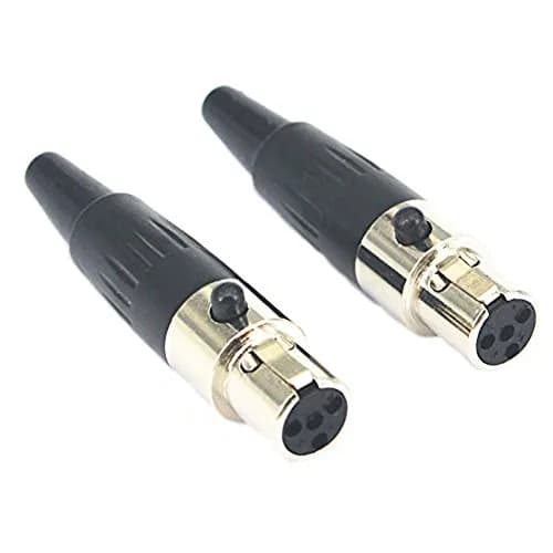 onelinkmore Mini XLR TA4F 4-Pin Female Inline Connector 2-Pack | Solder Type for Shure Wireless Bodypack Repair thumbnail 1