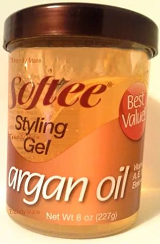 Softee Argan Oil Styling Gel 8 Oz | Thick, Shiny Hair & Volume Support thumbnail 1