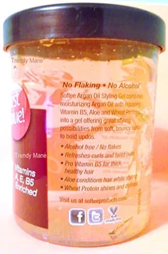 Softee Argan Oil Styling Gel 8 Oz | Thick, Shiny Hair & Volume Support thumbnail 2