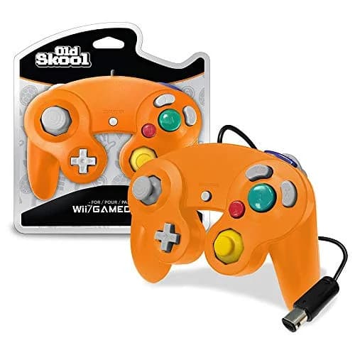Old Skool Controller Compatible with Gamecube/Wii - Orange (Spice) | 6ft Cable, Rumble Vibration thumbnail 1