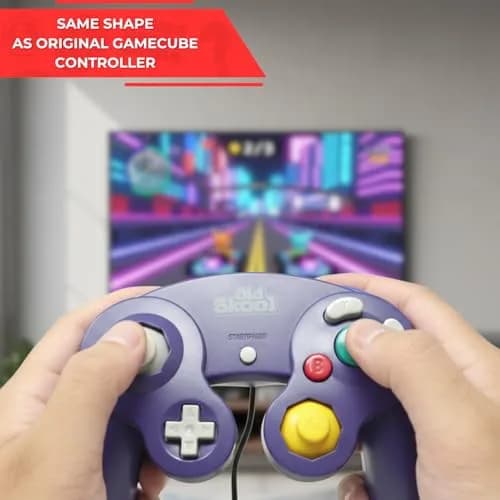 Old Skool GameCube/Wii Compatible Wired Controller - Black (18 Buttons, 1.83m Cable) thumbnail 4