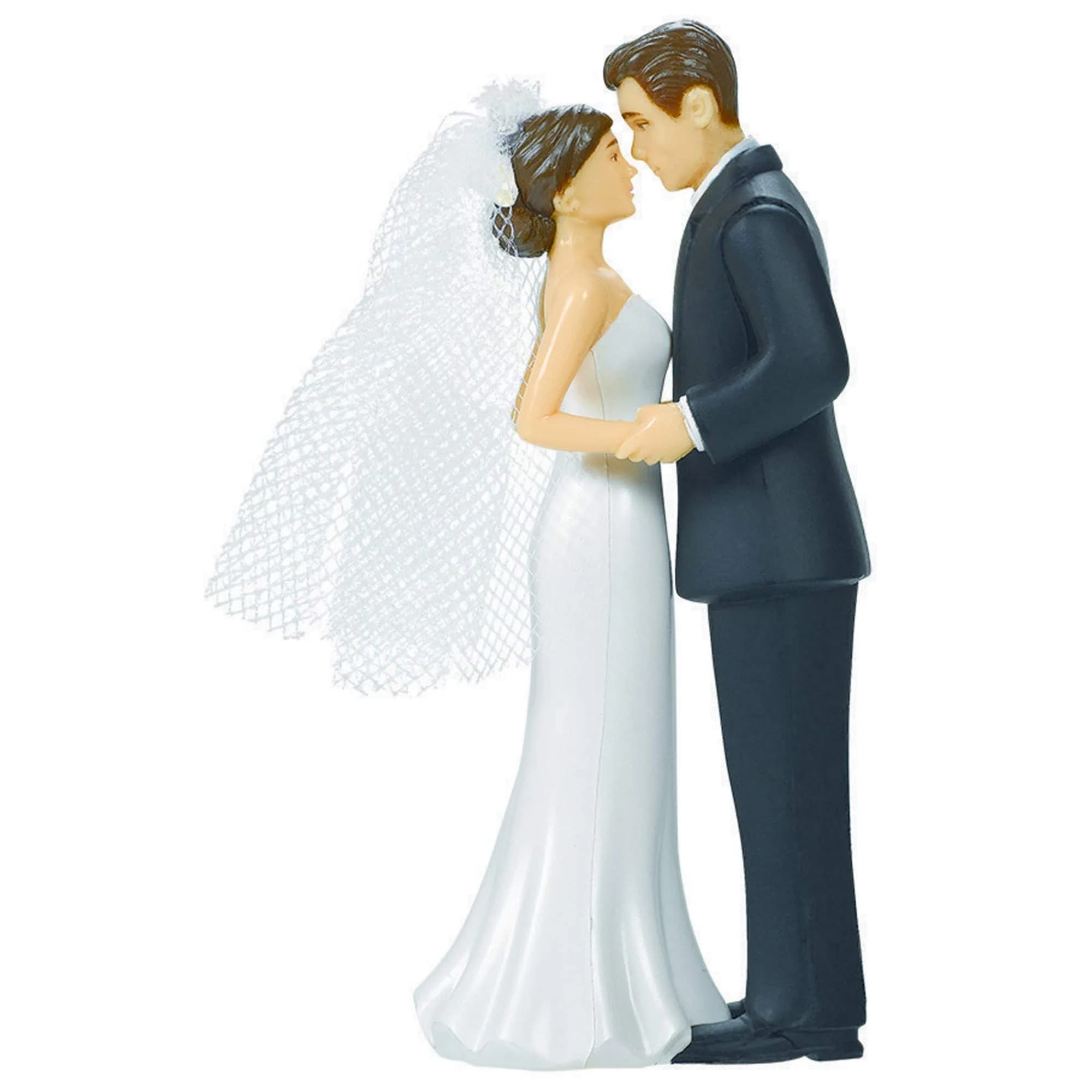 Amscan Elegant Bride & Groom Wedding Cake Topper 4.5" | Reusable Plastic for Engagement Parties & Bridal Showers - main product image