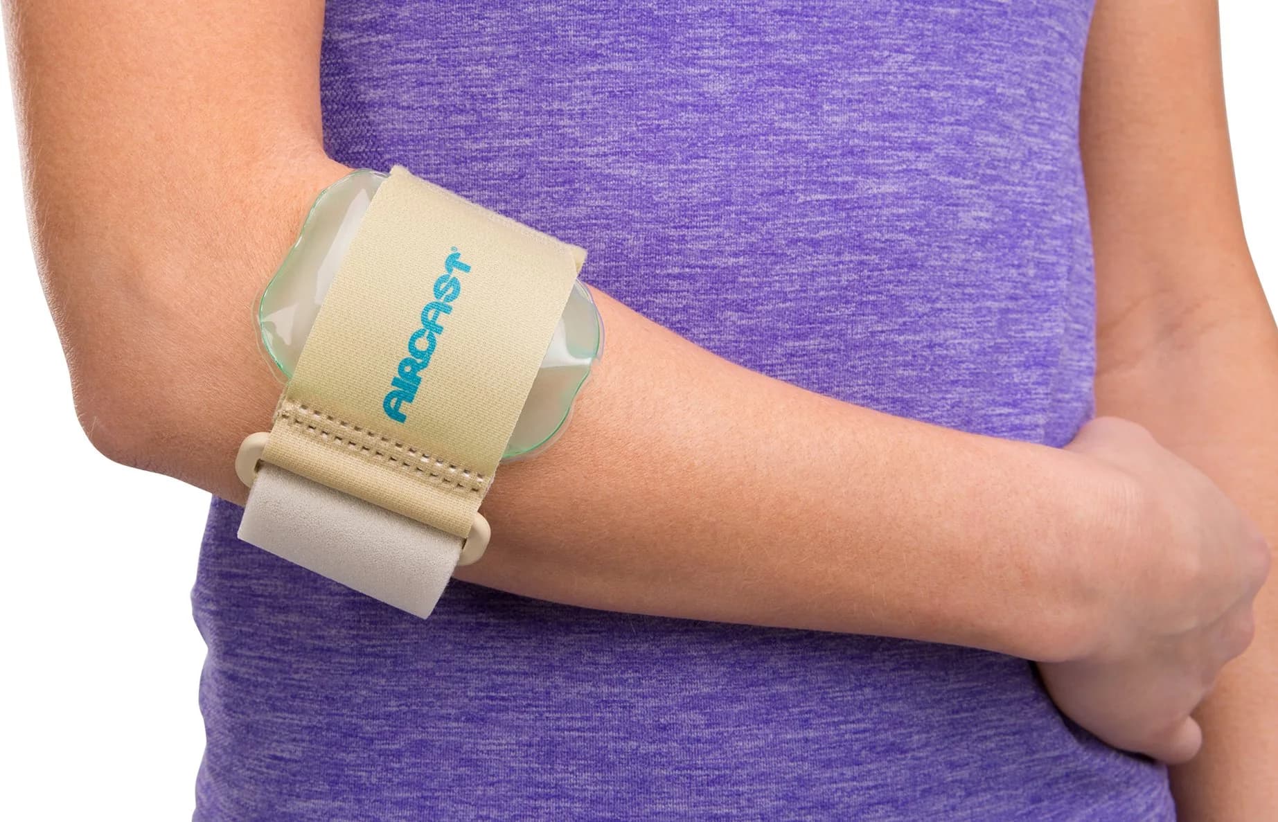 Aircast Pneumatic Armband Tennis/Golfers Elbow Support Strap, Beige | Concentrates Compression on Extensor Muscle - main product image