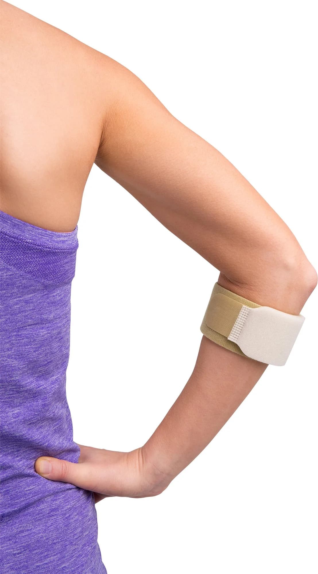 Aircast Pneumatic Armband Tennis/Golfers Elbow Support Strap, Beige | Concentrates Compression on Extensor Muscle - view 5