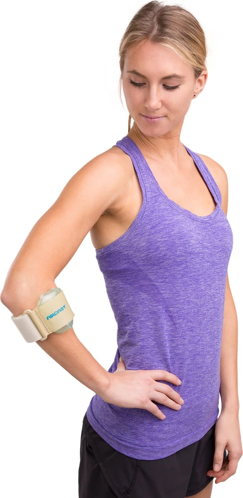 Aircast Pneumatic Armband Tennis/Golfers Elbow Support Strap, Beige | Concentrates Compression on Extensor Muscle - view 3