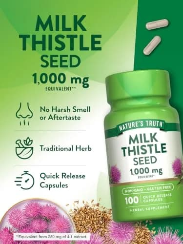 Nature's Truth Milk Thistle Seed Extract | Herbal Supplement | 100 Capsules thumbnail 5