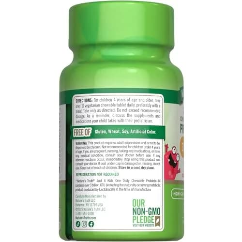 Nature's Truth Probiotics for Kids 30 Chewable Tablets | 3 Billion CFUs | Berry Flavor thumbnail 7