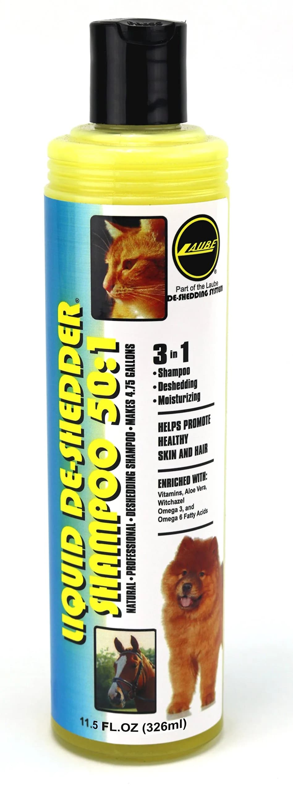 Wild Animal Liquid De-Shedder 50:1 Shampoo 11.7 fl. oz. | High Concentrate, Gentle & Biodegradable