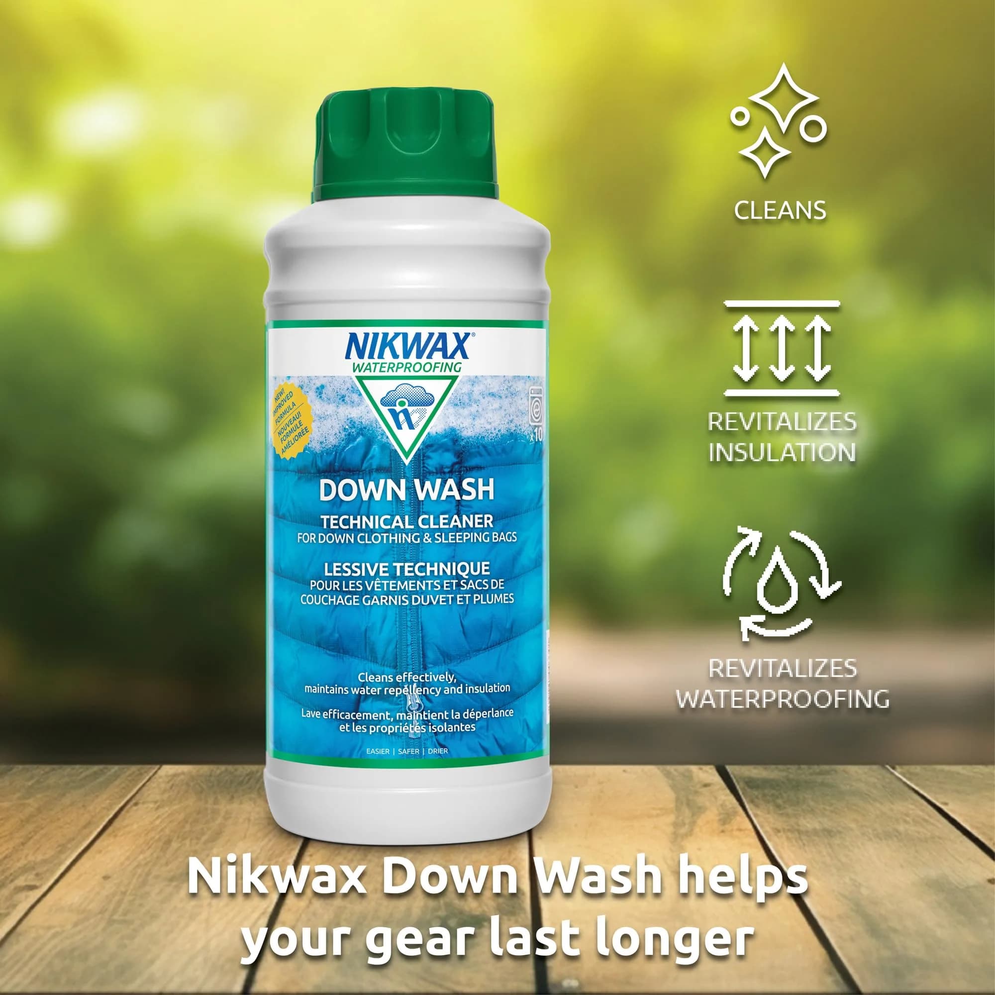 Nikwax Down Wash Detergent 1L (33.8 Fl Oz) | Restores Loft & Water Repellency for Down Gear - view 3
