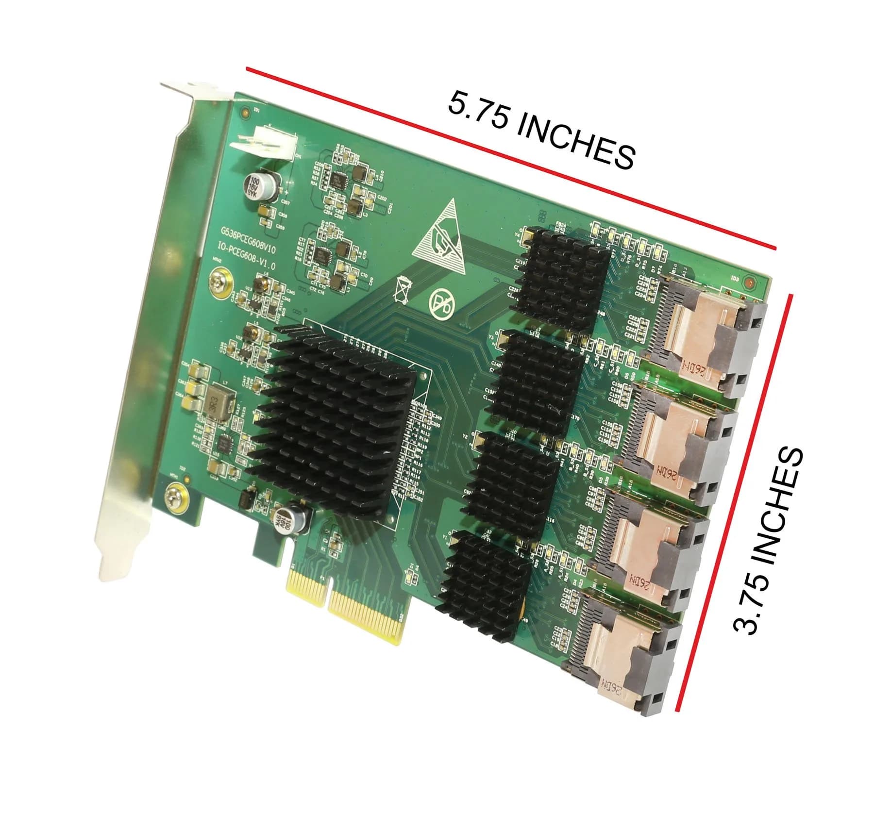 IO CREST 16 Port SAS PCIe 2.0 X4 Controller Card | 0.43 kg (0.95 lb) - view 6