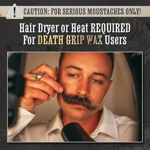 THE VINTAGE GROOMING CO. Mustache Wax Death Grip Extra Strong Hold 28.35 g (1 oz) | Holds 8+ Hours in Hot Weather thumbnail 5