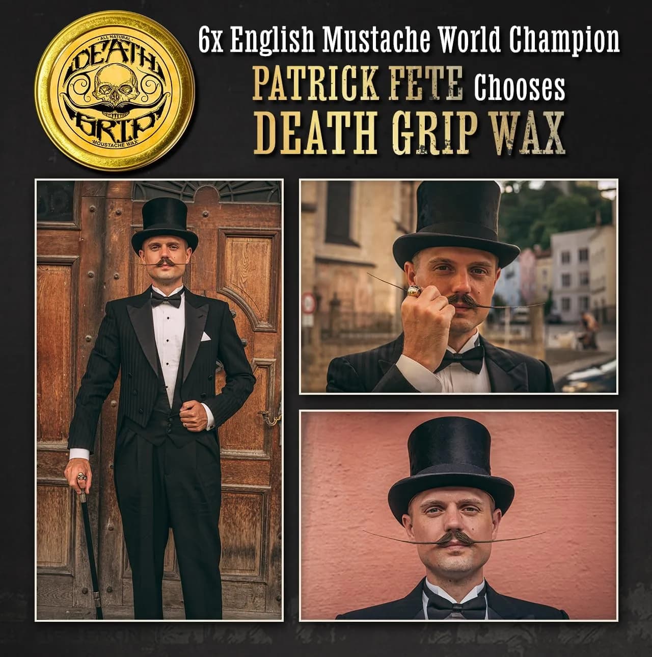 THE VINTAGE GROOMING CO. Mustache Wax Death Grip Extra Strong Hold 28.35 g (1 oz) | Holds 8+ Hours in Hot Weather - view 3