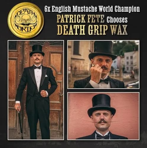 THE VINTAGE GROOMING CO. Mustache Wax Death Grip Extra Strong Hold 28.35 g (1 oz) | Holds 8+ Hours in Hot Weather thumbnail 3