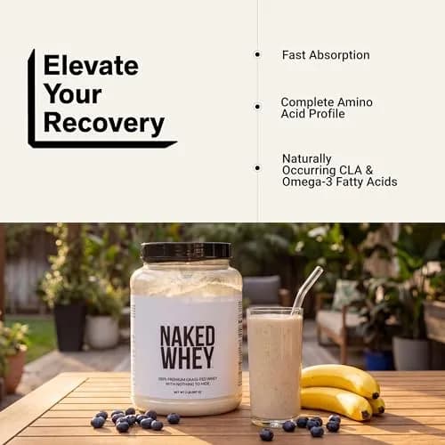 NAKED Whey Protein Powder 2 lb (907 g) | NSF Certified Grass-Fed Unflavored Protein thumbnail 6
