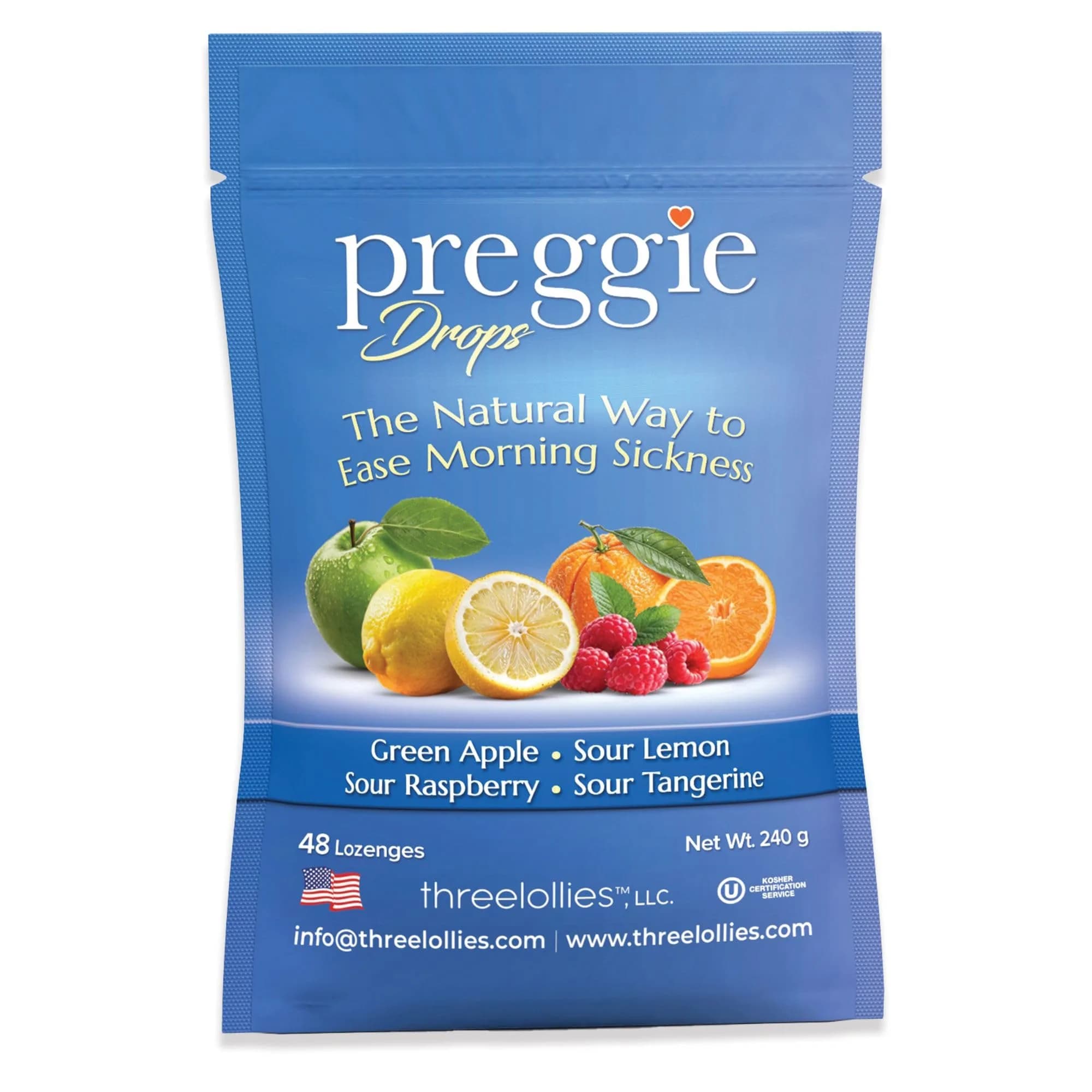 Preggie Pop Drops Natural Lozenges for Morning Sickness | 48 Count, Assorted Flavors, Pregnancy Relief - main product image