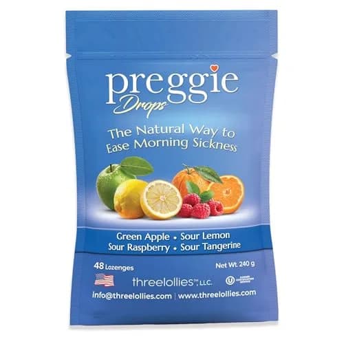 Preggie Pop Drops Natural Lozenges for Morning Sickness | 48 Count, Assorted Flavors, Pregnancy Relief thumbnail 1