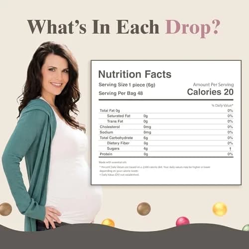 Preggie Pop Drops Natural Lozenges for Morning Sickness | 48 Count, Assorted Flavors, Pregnancy Relief thumbnail 2