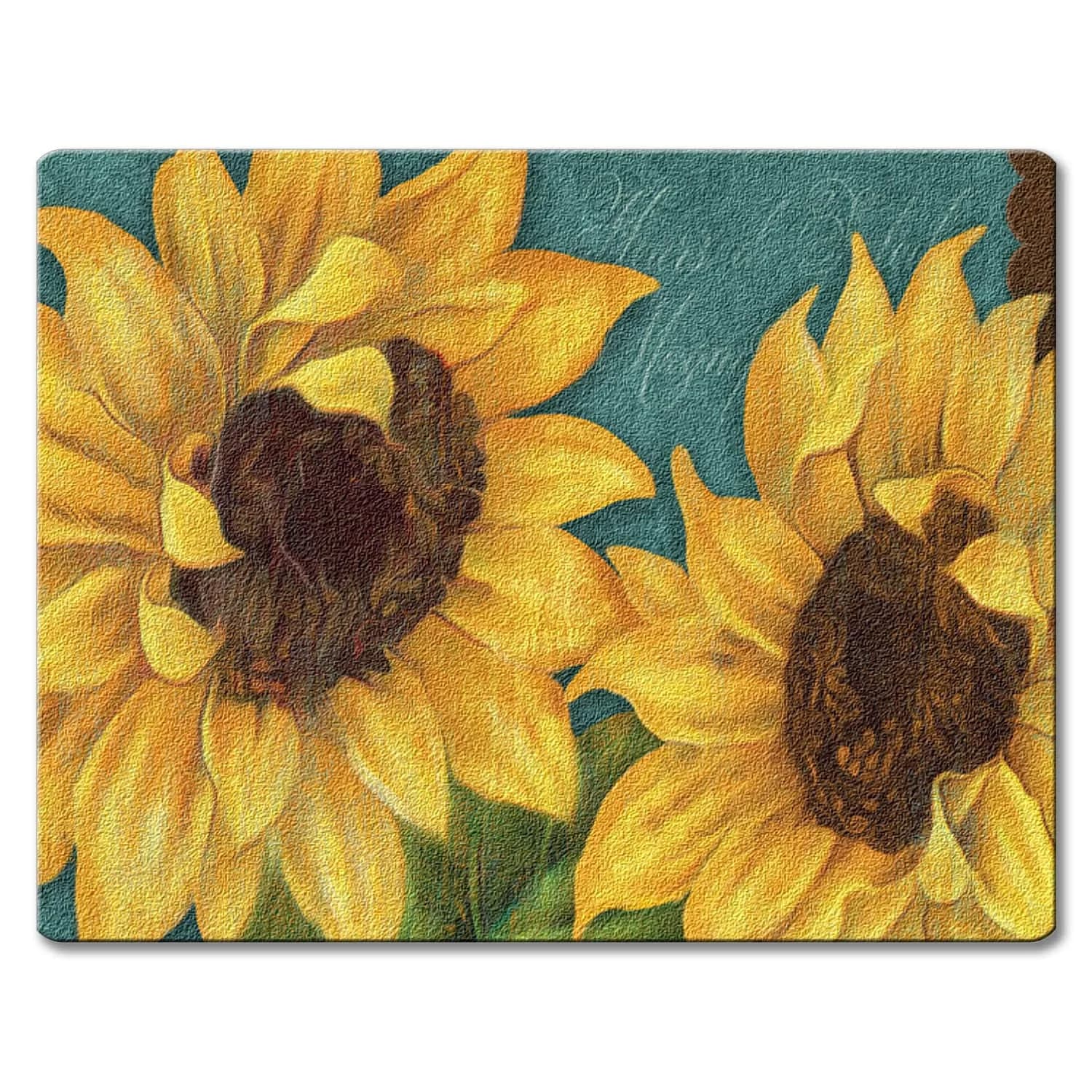 Highland Graphics Sunshiny Day Bold Yellow Sunflowers Glass Cutting Board 10 Inch | Eco-Friendly Kitchen Accessory — Yellow