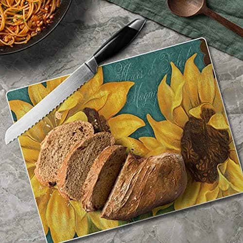 Highland Graphics Sunshiny Day Bold Yellow Sunflowers Glass Cutting Board 10 Inch | Eco-Friendly Kitchen Accessory thumbnail 3