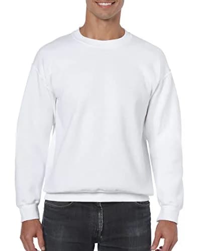 Gildan Men's Modern Athletic Sweatshirt White 200 g (7 oz) | Moisture-Wicking Performance thumbnail 1