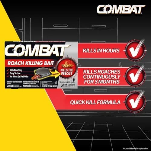 Combat Roach Killing Baits Small & Large Roaches 6 Count | Kills Nest with Hydramethylnon thumbnail 2