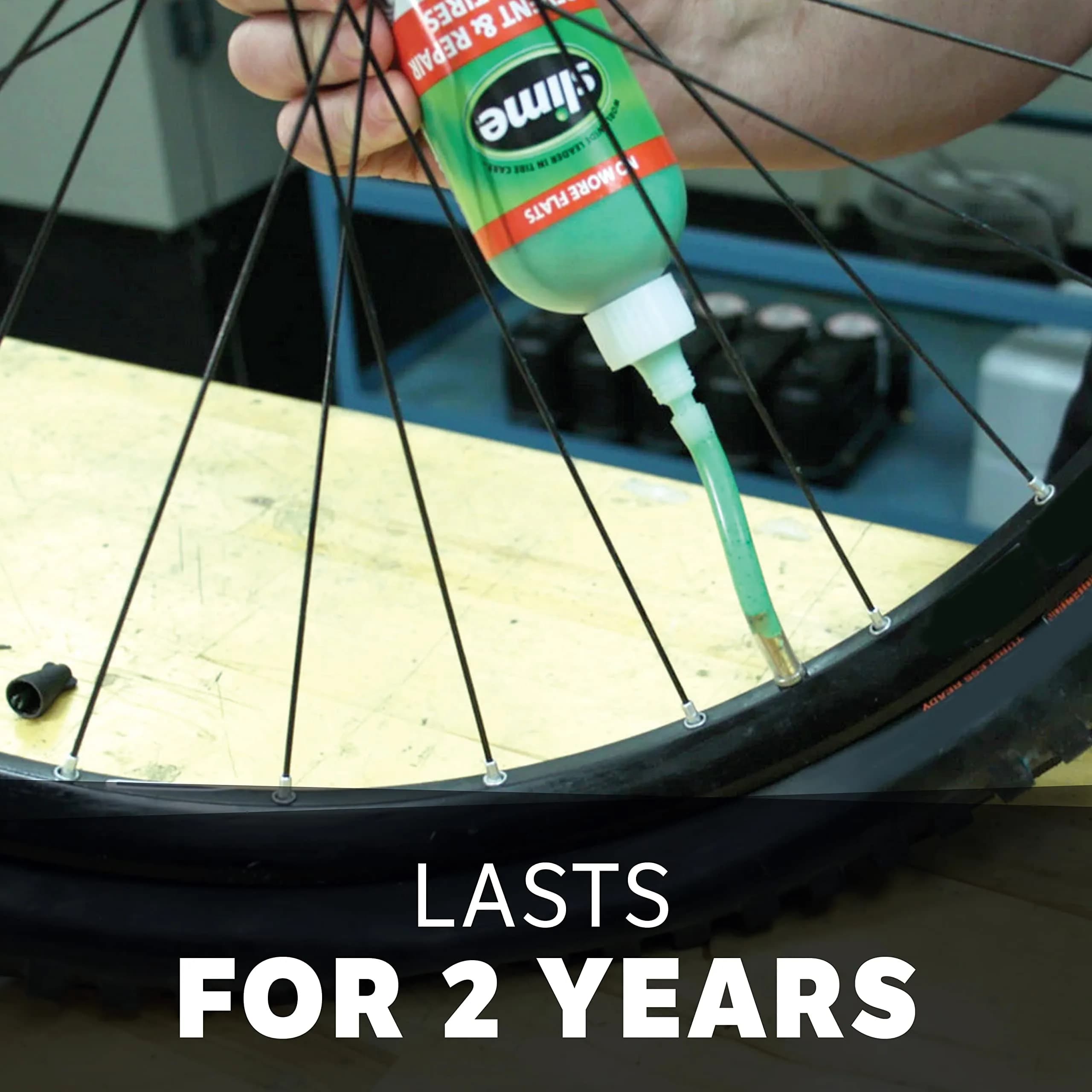 Slime 10204 Bike Tube Puncture Repair Sealant with Pump, Prevent and Repair, Suitable for All Bicycles, 1 Gallon Bottle thumbnail 4