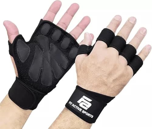 Fit Active Sports Gym Workout Gloves for Men Women Weight Lifting | Large thumbnail 1