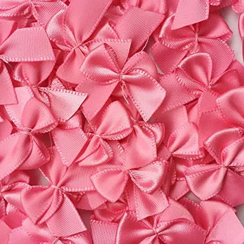 Chenkou Craft Mini Satin Ribbon Bows Flowers 25x20mm (60 Count) | DIY Craft Appliques for Sewing & Scrapbooking - main product image