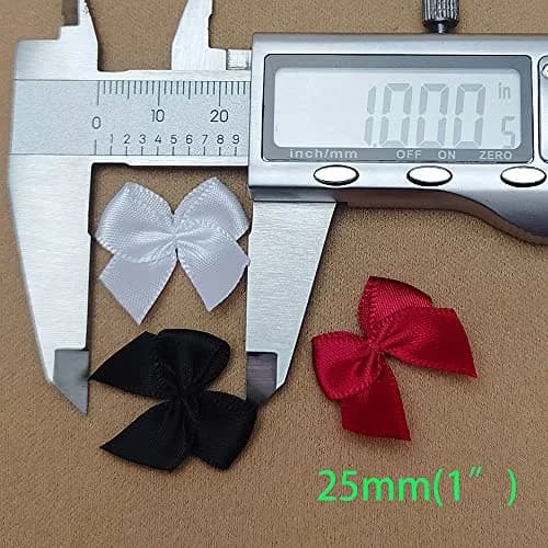 Chenkou Craft Blue 60pcs Mini Satin Ribbon Bows Flowers 25x20mm | DIY Craft Wedding Decor thumbnail 1