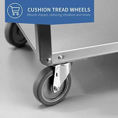 Lakeside Manufacturing 411 Utility Cart, Stainless Steel, 3 Shelves, 500 lb. Capacity | Fully Assembled thumbnail 4