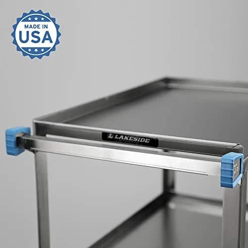 Lakeside Manufacturing 411 Utility Cart, Stainless Steel, 3 Shelves, 500 lb. Capacity | Fully Assembled thumbnail 2