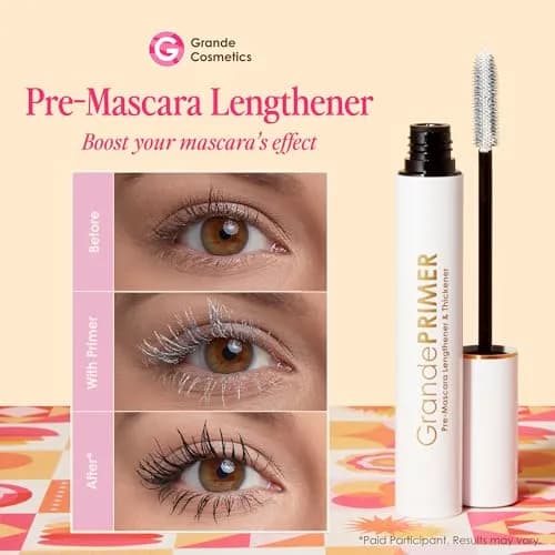 Grande Cosmetics GrandePRIMER Pre-Mascara Lengthener & Thickener 0.32 oz | Smudge-Proof, Water-Resistant Lash Primer for Flawless Application thumbnail 2