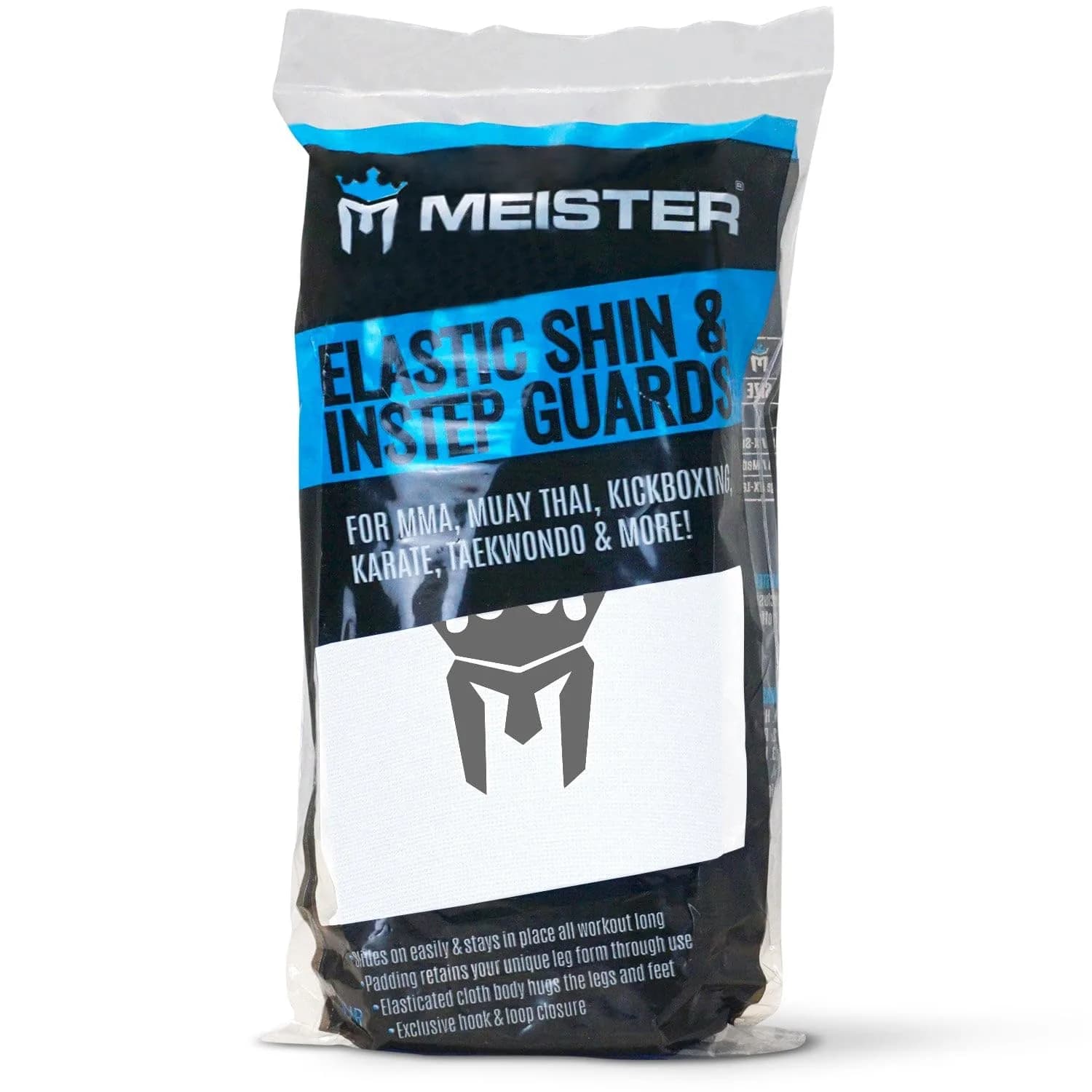 Meister MMA Elastic Cloth Shin & Instep Guards - White - Youth/X-Small | Lightweight Combat Sports Protection - view 4