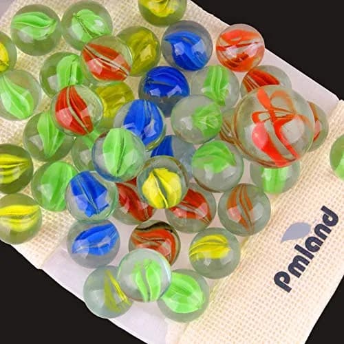 PMLAND 40 Pcs Cats Eyes Glass Marbles Assorted Colors | Durable Glass Marbles for Kids & Family thumbnail 4