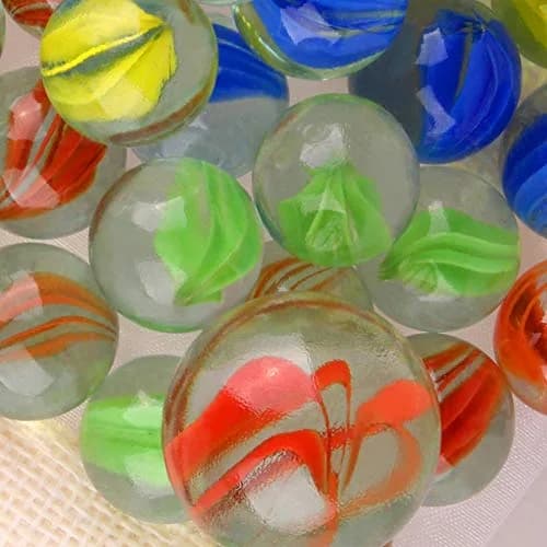PMLAND 40 Pcs Cats Eyes Glass Marbles Assorted Colors | Durable Glass Marbles for Kids & Family thumbnail 3