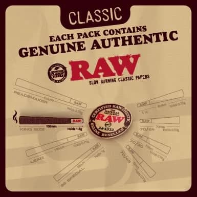 RAW Classic King Size Pre-Rolled Cones 100 Count | Slow Burning Unbleached Fibers with Tips - view 3