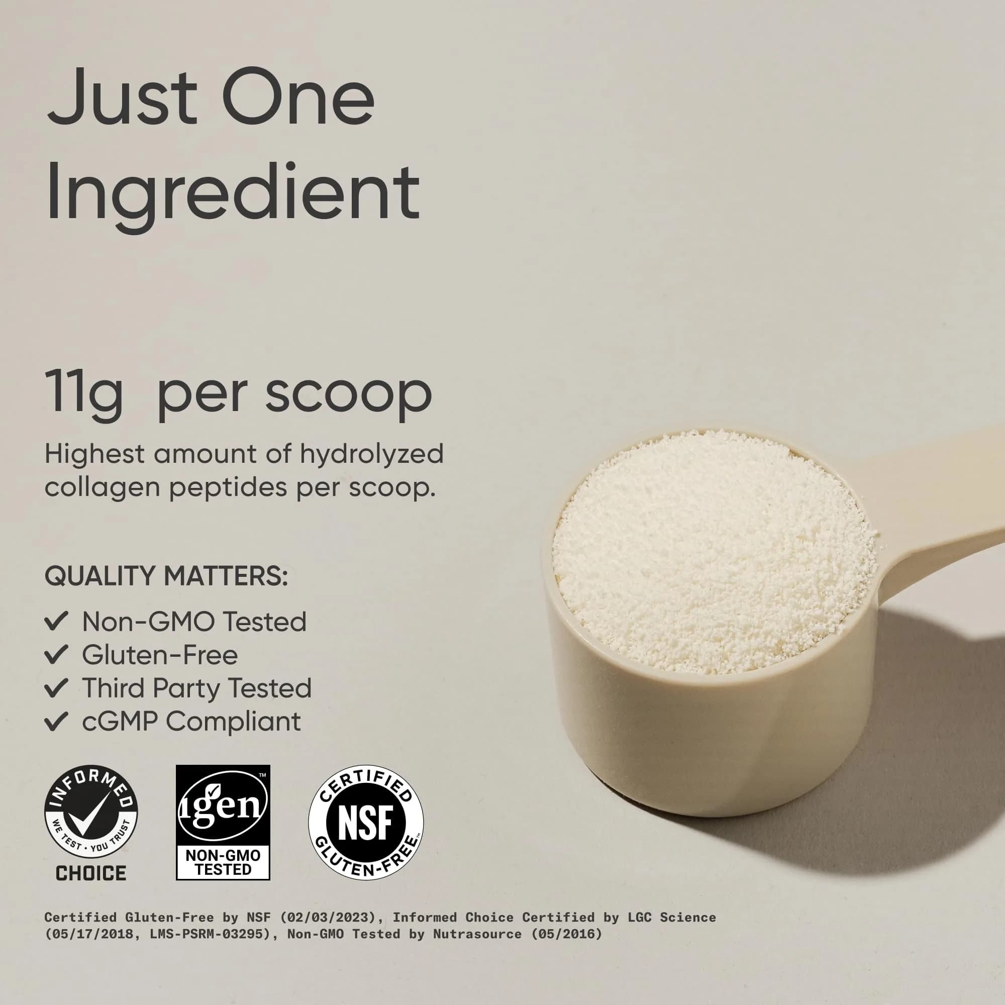 Sports Research Unflavored Collagen Peptides Protein Powder, 1lb | High Protein Nutritional Supplement for Wellness - view 2