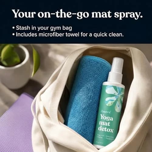 ASUTRA Yoga Mat Cleaner Spray Energizing Peppermint 118ml (4 fl oz) | Essential Oil Aromatherapy for Fitness Gear thumbnail 5