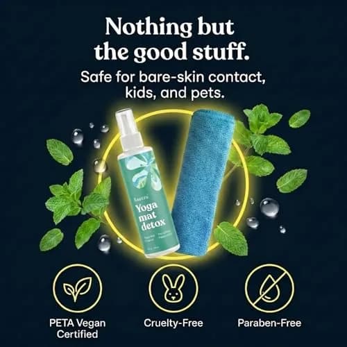 ASUTRA Yoga Mat Cleaner Spray Energizing Peppermint 118ml (4 fl oz) | Essential Oil Aromatherapy for Fitness Gear thumbnail 3