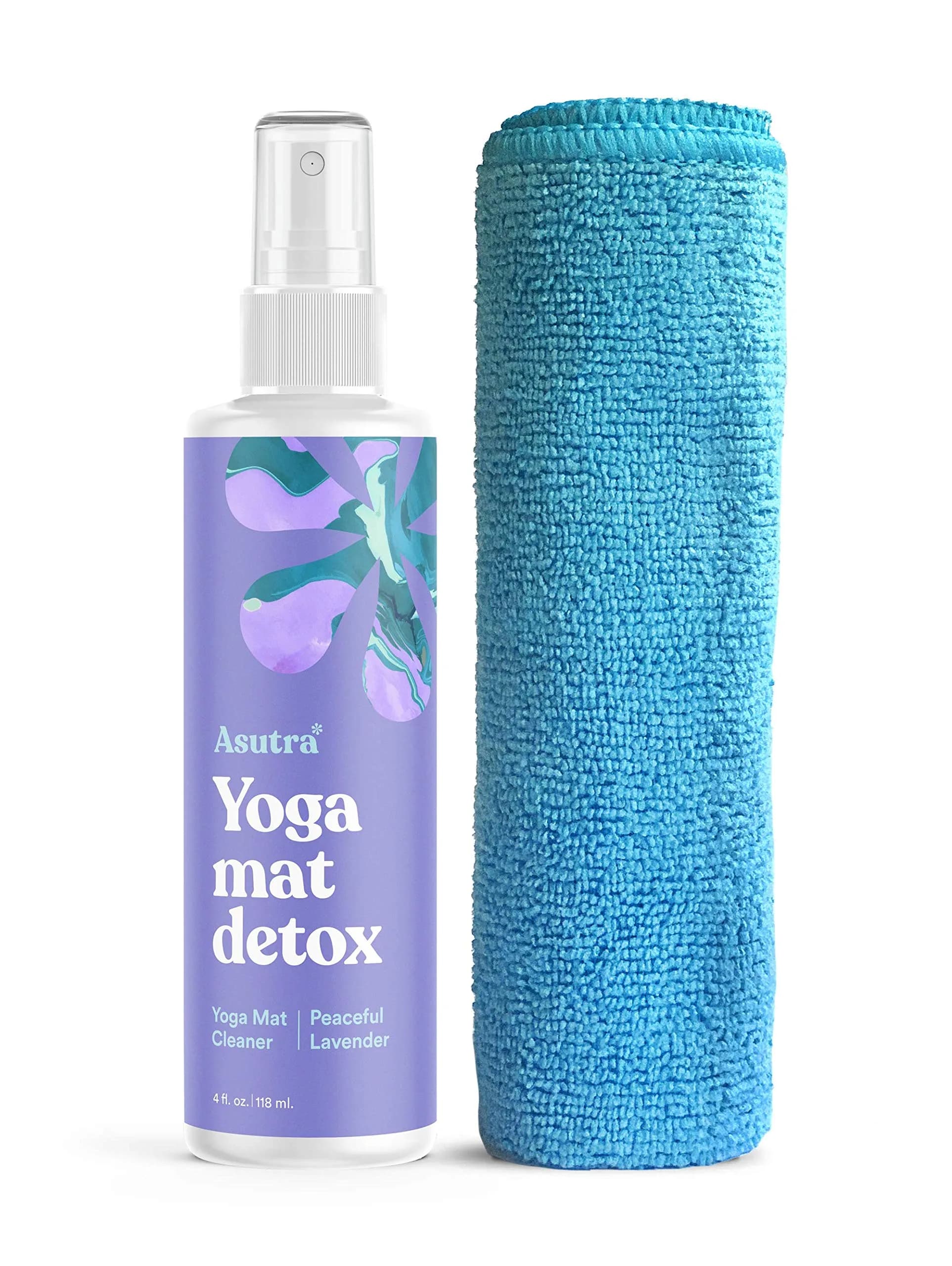 ASUTRA Organic Yoga Mat Cleaner Spray 4 fl oz | No Residue, Essential Oils, Deep-Cleansing — Peaceful Lavender