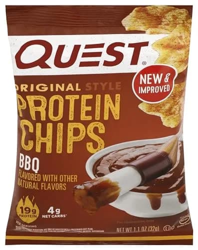 Quest Nutrition Protein Chips BBQ 32g (1.125 oz) | 22g Protein, 2g Net Carbs, Baked, Gluten-Free thumbnail 1